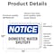 Signmission Domestic Water Shutoff, 14 in W x Rectangle, Vinyl Decal OS-2PACK-NS-D-1014-L-11452 - alternate 6
